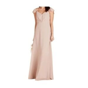 Birdy Grey Dress KAE DRESS CHIFFON TAUPE Medium Formal Wedding Bridesmaid size M